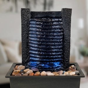 10.5 in. LED Waterfall Tabletop Fountain