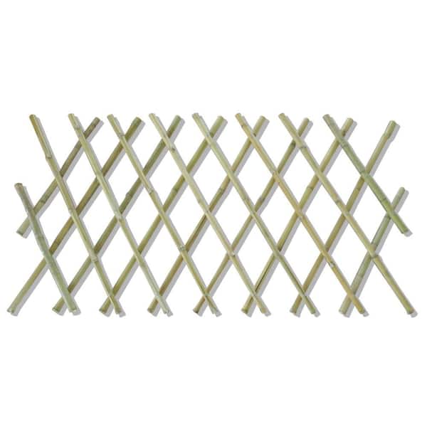 Ecostake 24 in. W. x 79 in. Retractable Garden Trellis Plant Support Willow Lattice Fence Panel Bamboo Fence