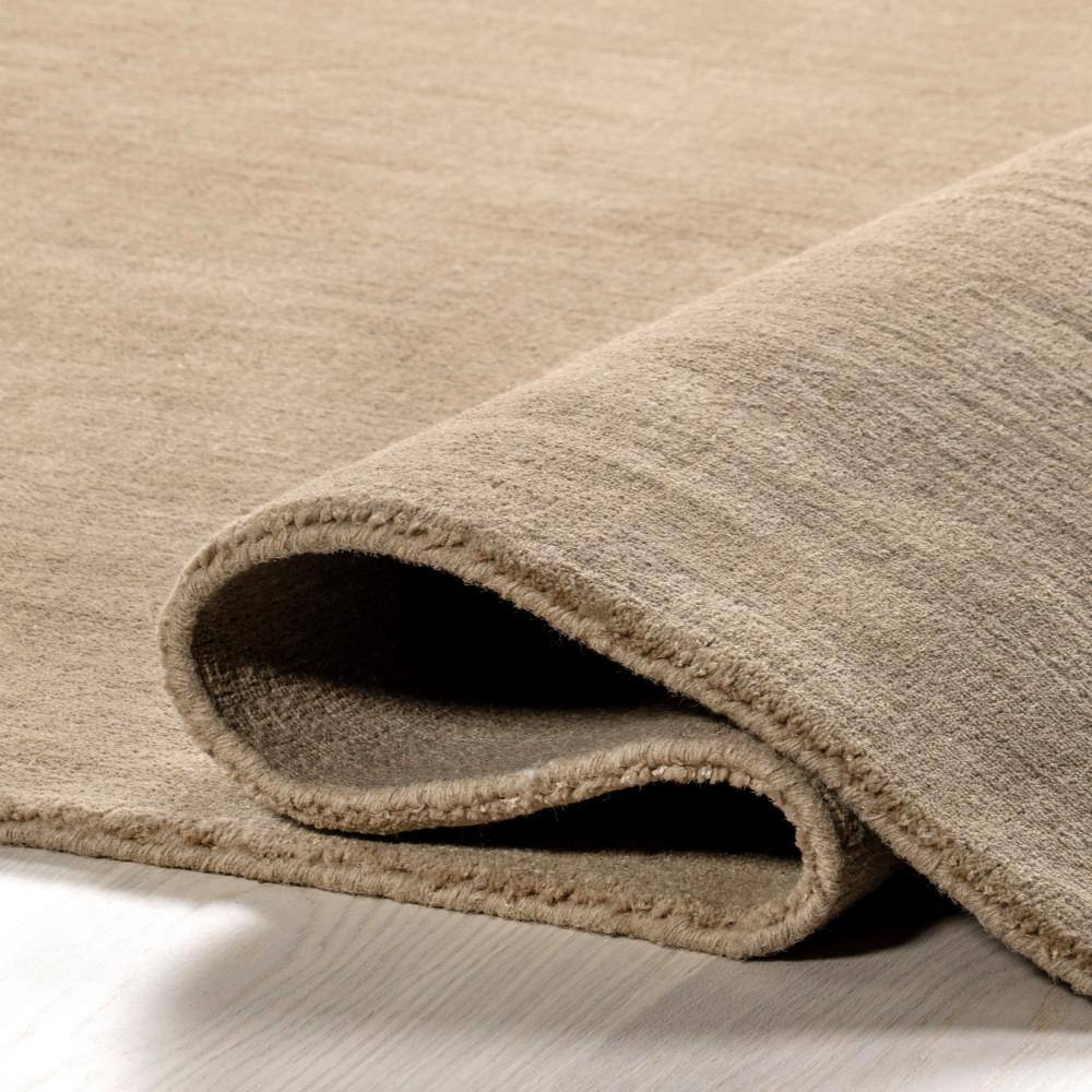 Fawn Rectangular Wool-Blend Area Rug 5' x 8'