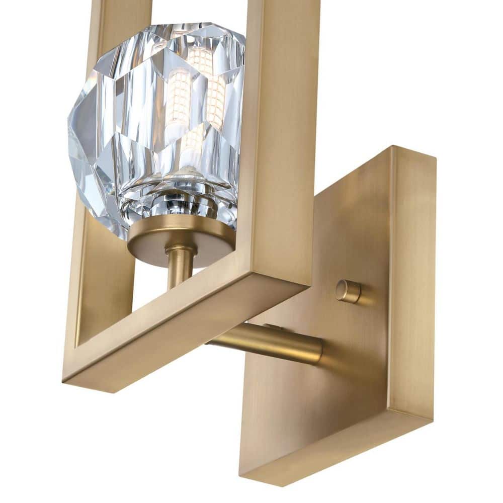 Brushed Brass and Crystal LED Wall Sconce