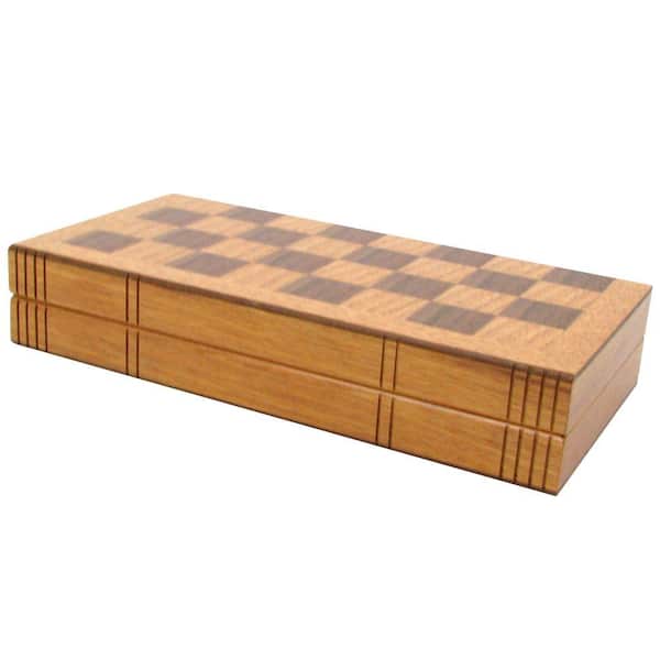 Hey! Play! Inlaid Walnut Style Magnetized Wood Chess Set with Staunton Wood  Chessmen W350009 - The Home Depot