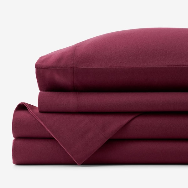 The Company Store Legends Hotel 3-Piece Merlot Velvet Flannel Twin XL Sheet Set