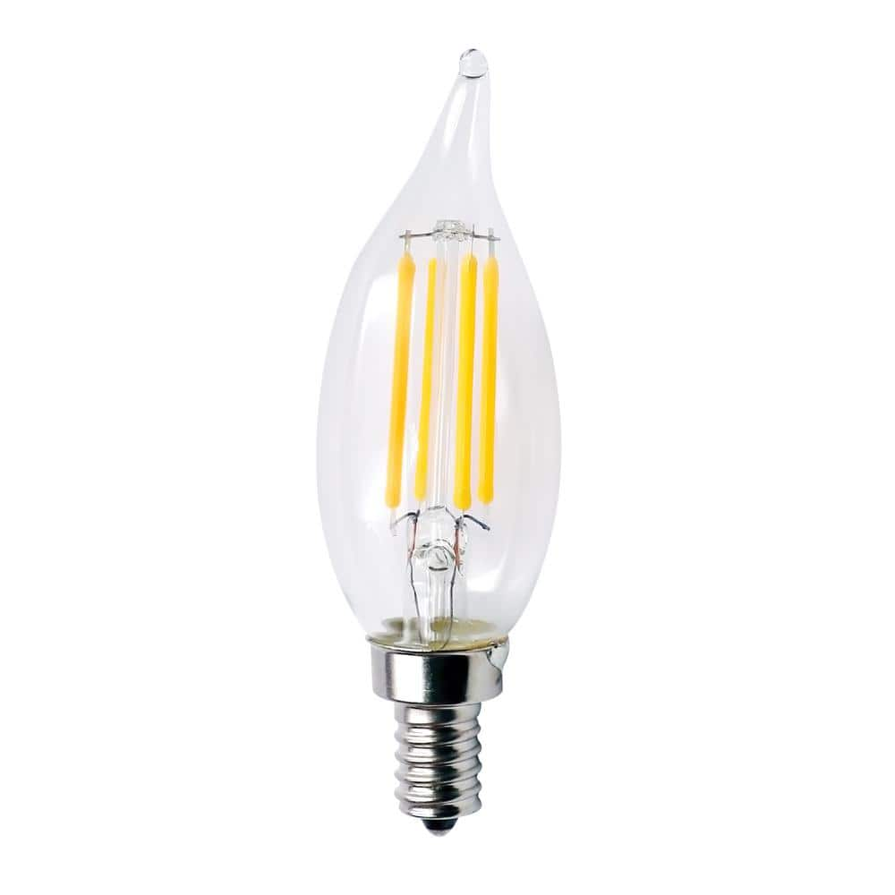 HALCO LIGHTING TECHNOLOGIES 40-Watt Equivalent 4-Watt CA10 Dimmable LED Clear Bent Tip Filament Antique Vintage Light Bulb 3000K 85066