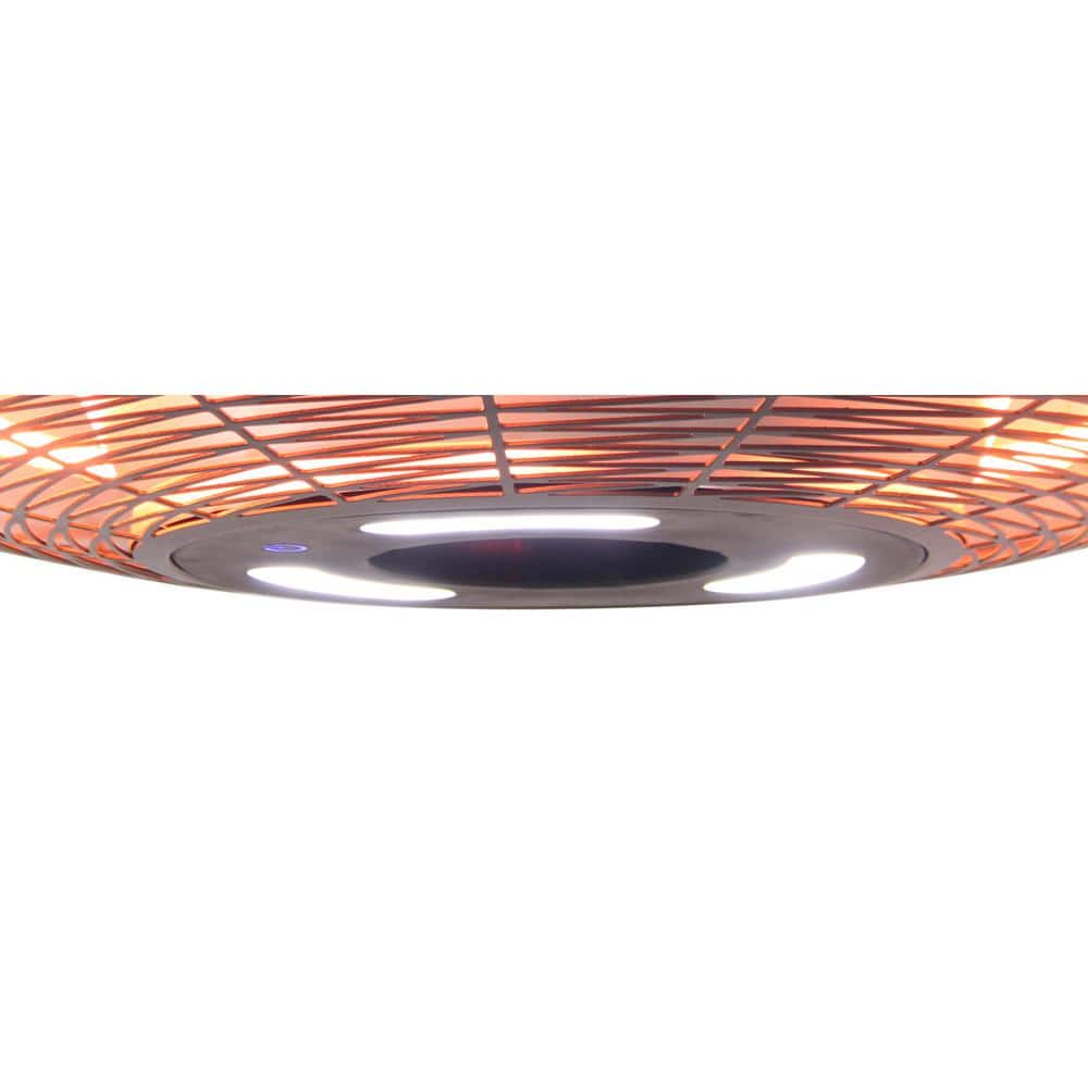 Black Square Electric Infrared Hanging Patio Heater with LED Light
