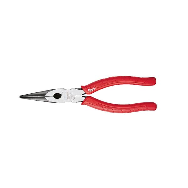 Milwaukee 8 in. Comfort Grip Long Nose Pliers with 8-Piece