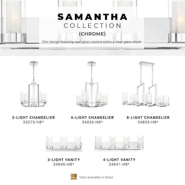 Samantha 26.6 in. 4-Light Chrome LED Bathroom Vanity Light Samantha 26.6 in. 4-Light Chrome LED Bathroom Vanity Light