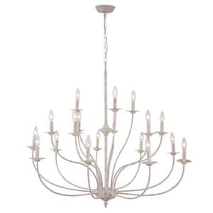 Boise 18-Light Antique White Candlestick Chandelier