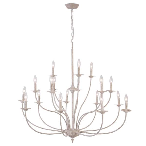 Maxax Boise 18-Light Antique White Candlestick Chandelier