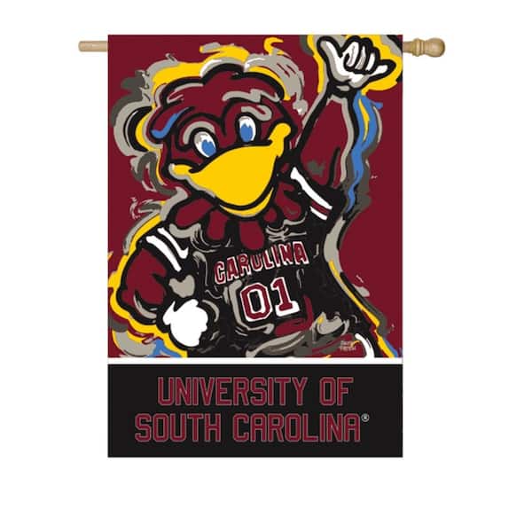 Evergreen 12.5 in. x 18 in. University of South Carolina Justin Patten Artwork Mascot Garden Flag