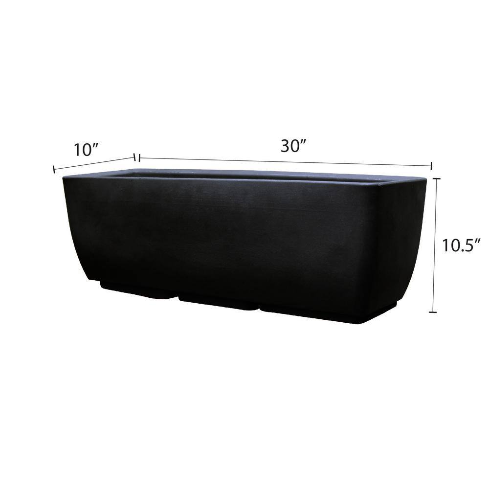Black Rectangular Polyethylene Indoor/Outdoor Planter