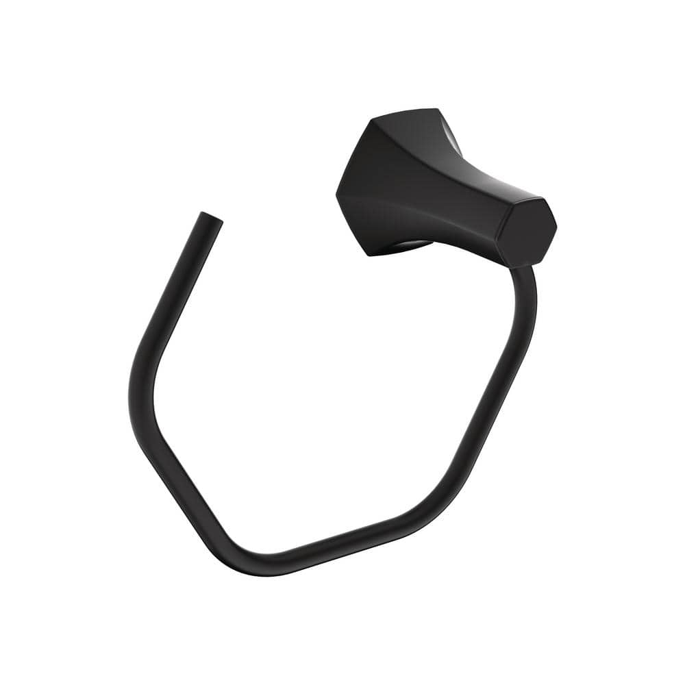 Matte Black Wall Mounted Metal Towel Ring