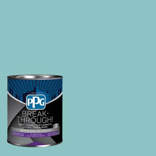 Break-Through! 1 qt. PPG1147-4 Aqua Fiesta Satin Door, Trim & Cabinet Paint