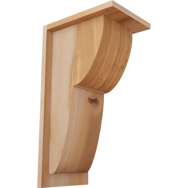Ekena Millwork 7-1/2 in. x 10 in. x 18 in. Western Red Cedar Crestline Smooth Corbel with Backplate