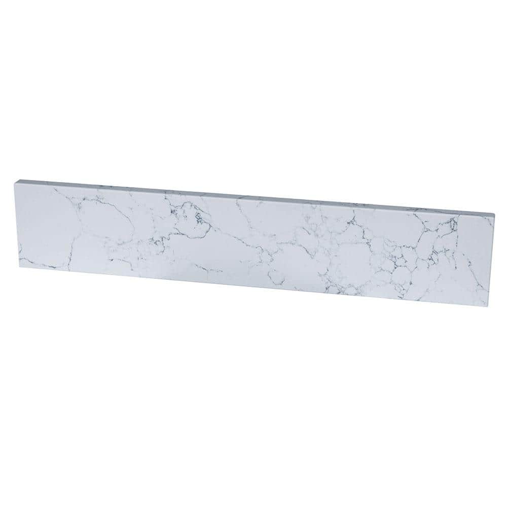 Carrara White 22" Engineered Stone Bathroom Side Splash