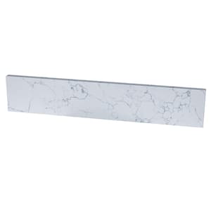 22 in. W Engineered Stone Vanity Sidesplash in White for Vanity Sink, Easy to Clean