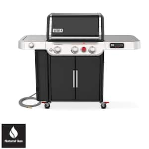 Genesis Smart EX-335 3-Burner Natural Gas Grill in Black with Side Burner