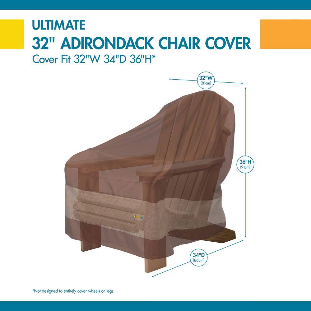 Ultimate Waterproof 32 Inch Brown and Beige Patio Chair Cover