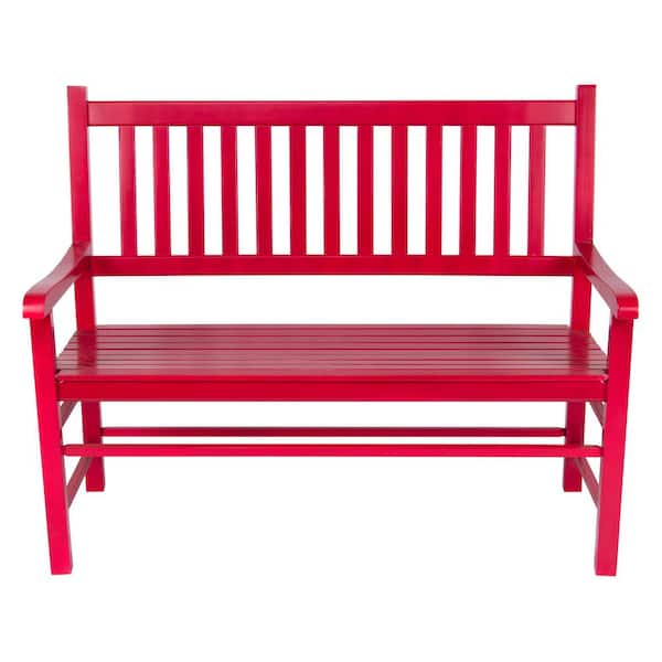 Shine Company 48 in. L Chili Pepper Wooden Outdoor Eden Garden Bench, Yard Patio Porch Wood Furniture