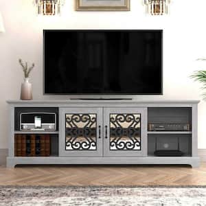 Calidia 68.2 in. Dusty Gray Oak with Gray Stone 2 Door TV Stand Fits TV's up to 75 in.