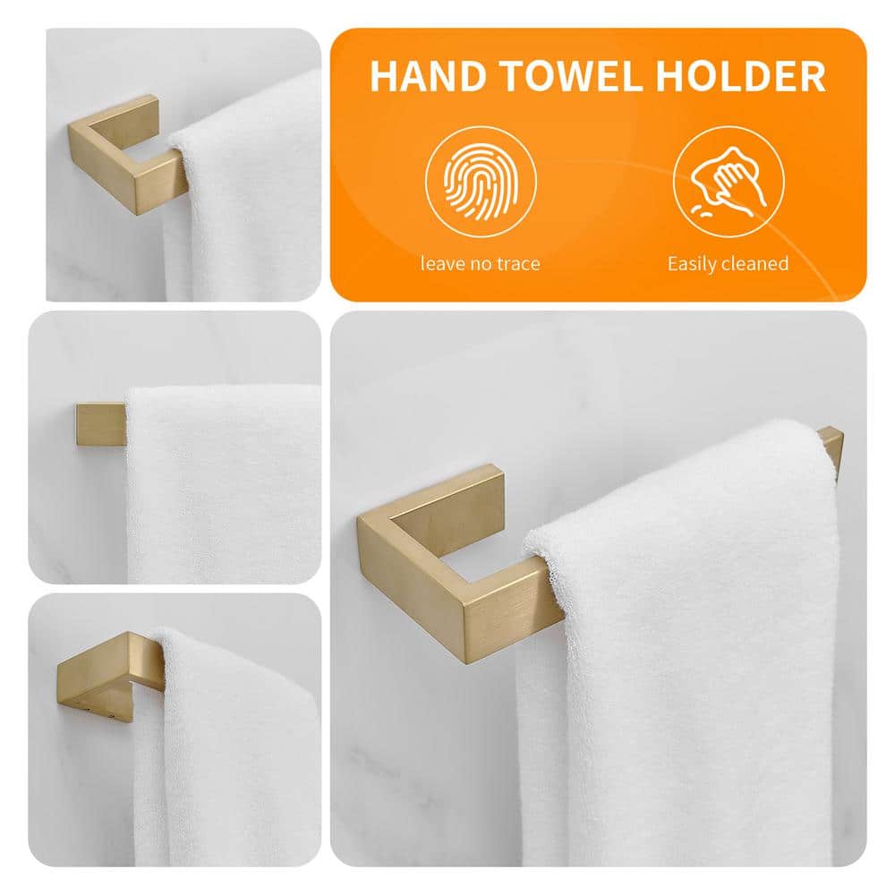 Brushed Gold 4-Piece Stainless Steel Bathroom Hardware Set