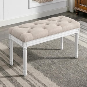 LUE BONA 32 in.x 16 in.x 18 in. Linen Wooden Vintage Upholstered