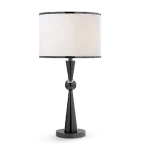Dione TD 28.5 in. H Black Chrome Metal Table Lamp