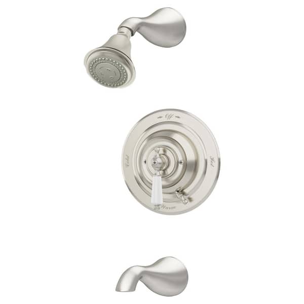 Symmons Carrington 1-Handle Tub/Shower Trim Kit in Satin Nickel (Valve Not Included)