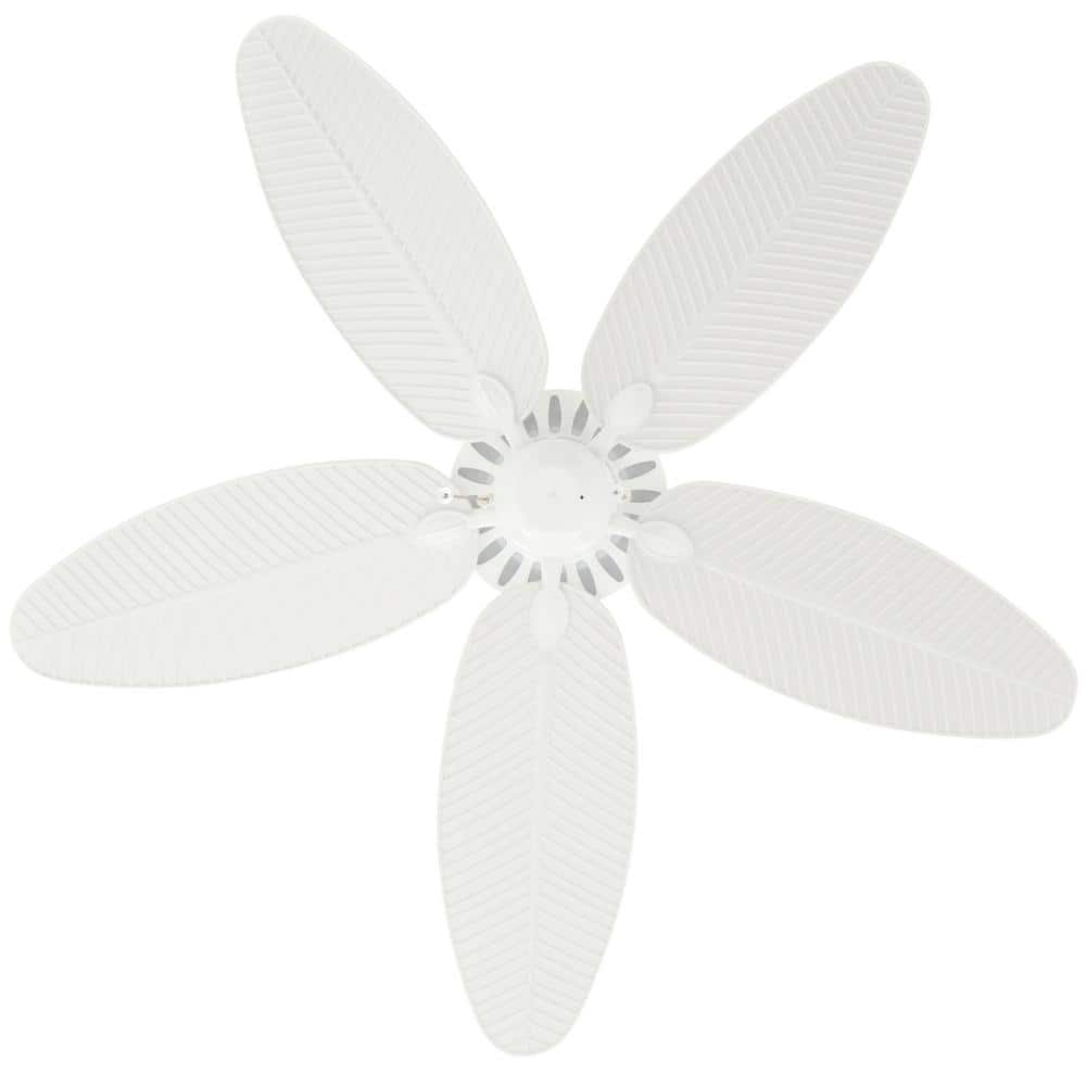 Cruise Tropical Palm 52" White Outdoor Ceiling Fan with Grain Blades