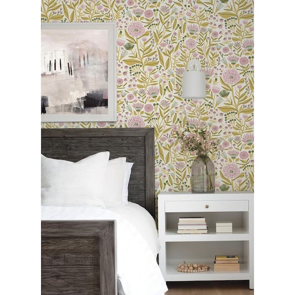 Yellow Marigold Forest Peel and Stick Wallpaper Sample