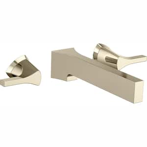 Zura 2-Handle Wall Mount Bathroom Faucet Trim Kit in Polished Nickel (Valve Not Included)
