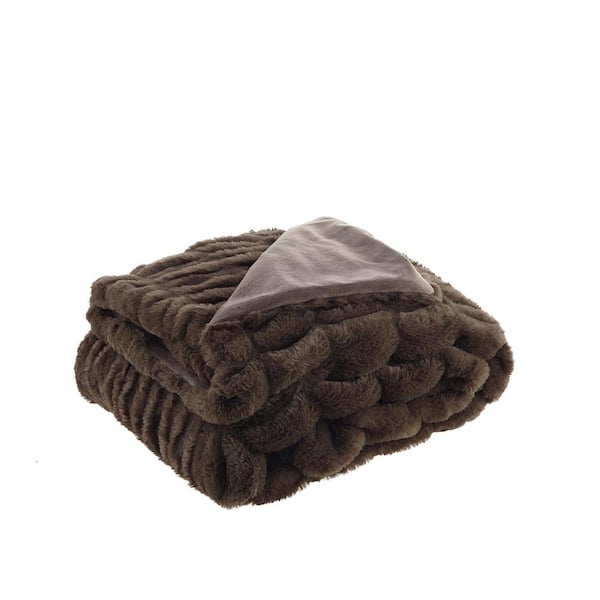 HomeRoots Charlie Brown Solid Color Polyester Throw Blanket