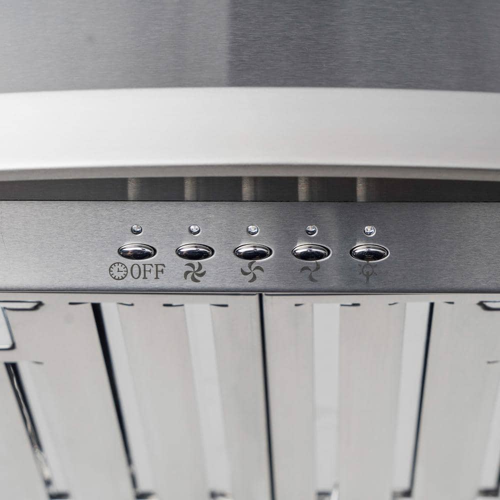 30-Inch Stainless Steel Convertible Wall Mount Range Hood with LED Lights