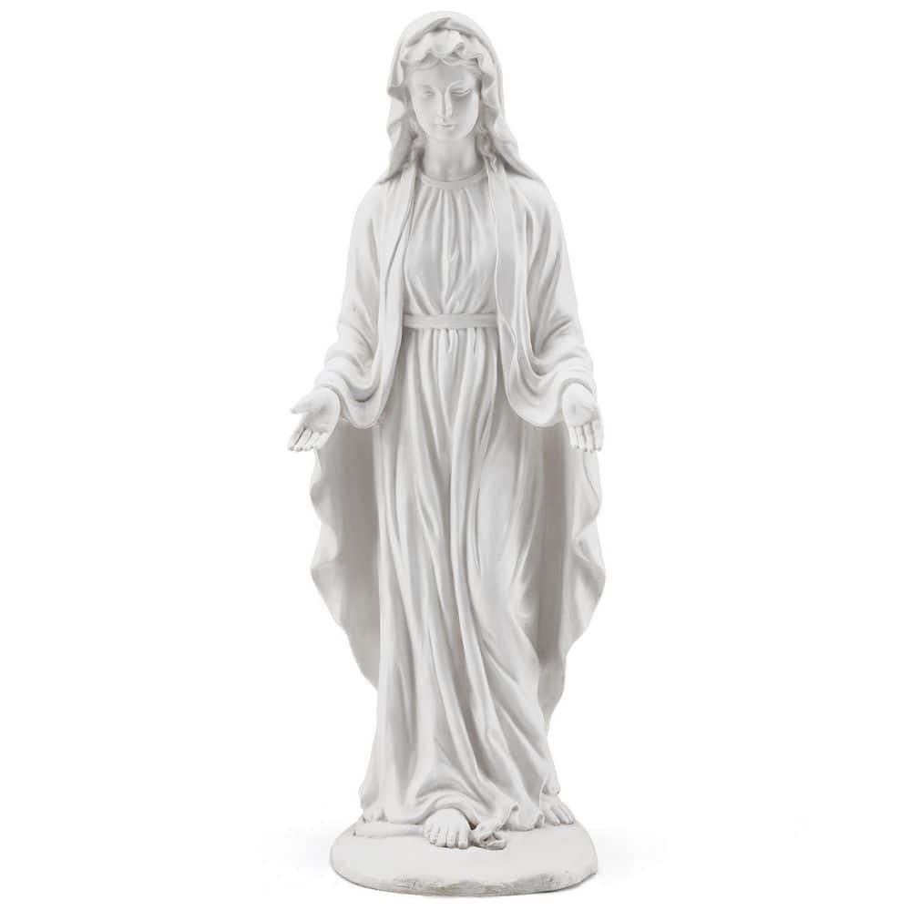 HOMMOW 29.5 in. Religious Virgin Mary Statue Outdoor, Spiritual Garden Decor, Waterproof Sculptures 001WH-1-YFHM