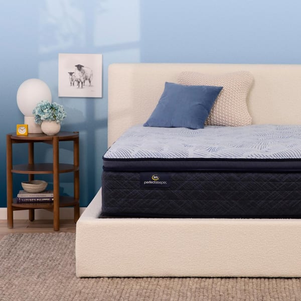 Perfect Sleeper Nurture Night Queen Plush Pillow Top 14.5 in. Mattress Set with 9 in. Foundation