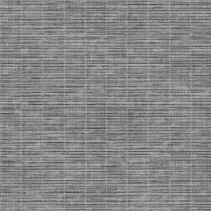 TexStyle Collection Black and Silver Woven Weave Design Metallic Non-Pasted Non-Woven Paper Wallpaper Roll