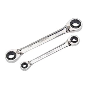 SAE Quad Drive Ratcheting Wrench Set (2-Piece)