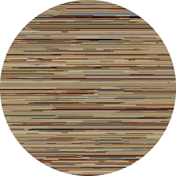 Concord Global Trading Jewel Striation Stripes Multi 5 ft. Round Area Rug