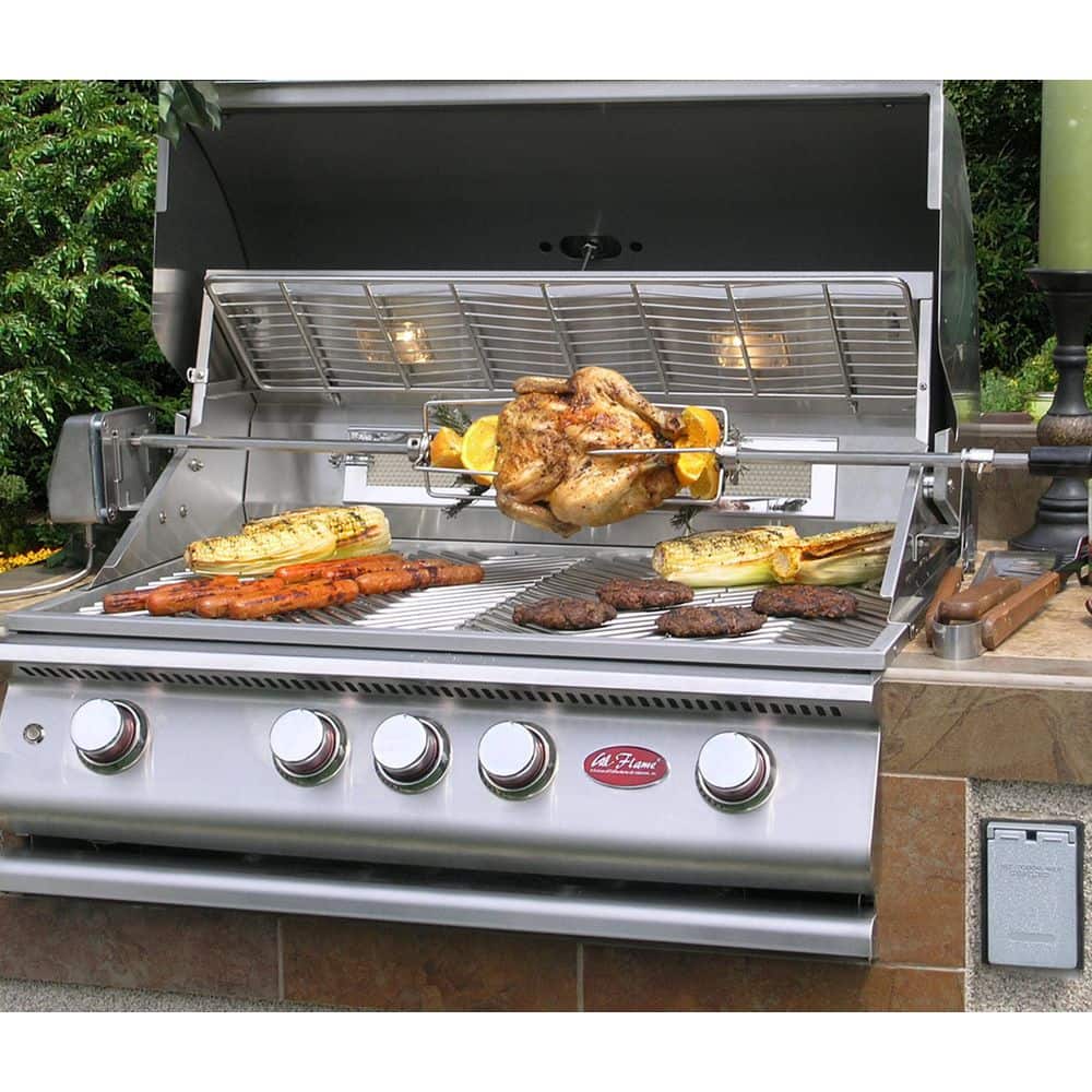 132'' Stainless Steel Propane Gas Grill Island with Rotisserie