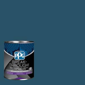 1 qt. PPG13-27 Plymouth Blue Semi-Gloss Door, Trim & Cabinet Paint