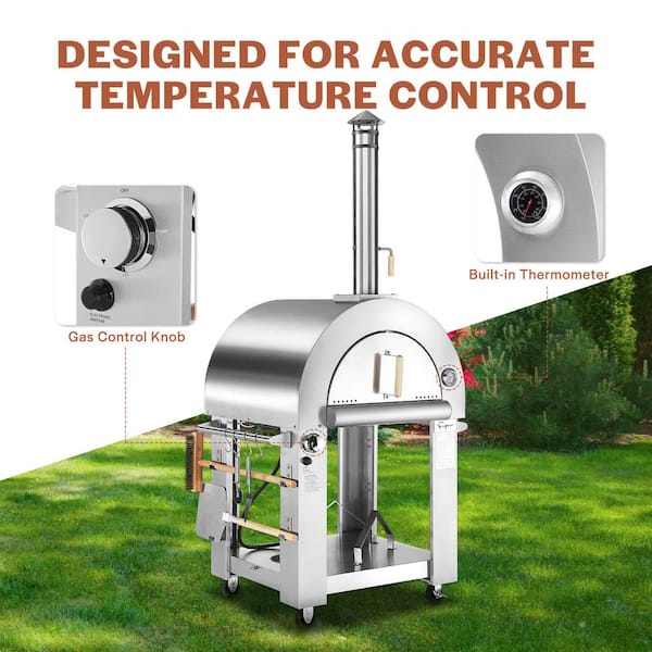 Empava Propane Tank Burning Outdoor Pizza Oven with Accessories in Stainless Steel EMPV-PG03