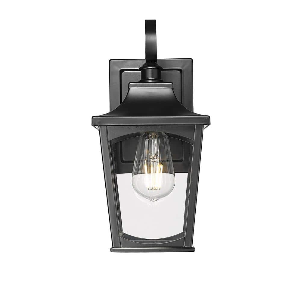 Curry 1-Light 6 in. Wide Powder Coated Black Outdoor Wall Lantern with Clear Glass price history on PriceWatchPro