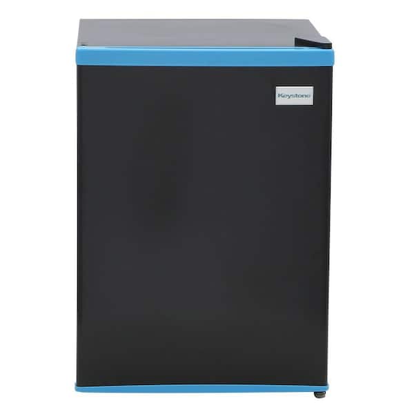 Keystone 2.4 cu. ft. Mini Refrigerator in Black and Aqua Blue with Dry-Erase Coated Door, Energy Star