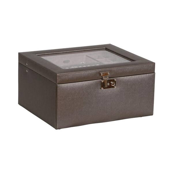 Mele & Co Linden Pewter Faux Leather Jewelry Box