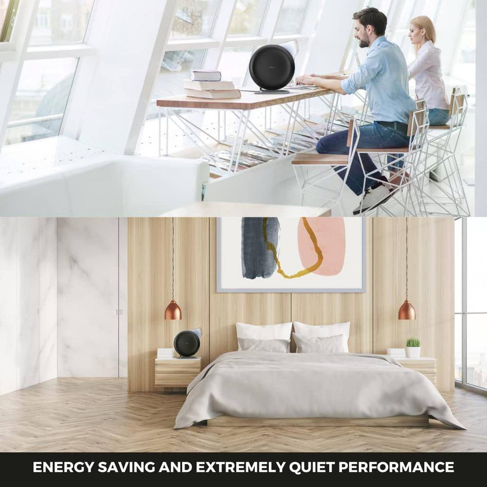 Black Tabletop HEPA Air Purifier with Touch Controls