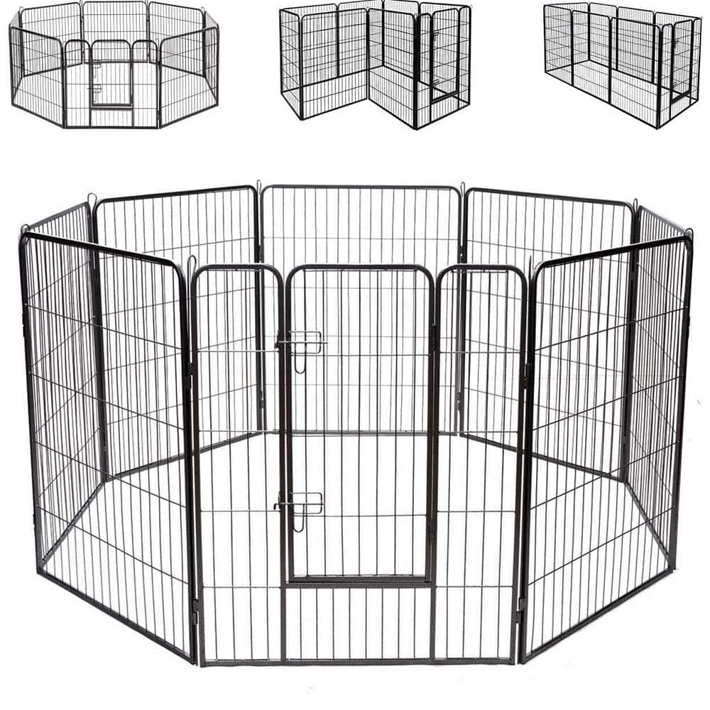 Heavy Duty Black Metal 40" Pet Playpen with Door