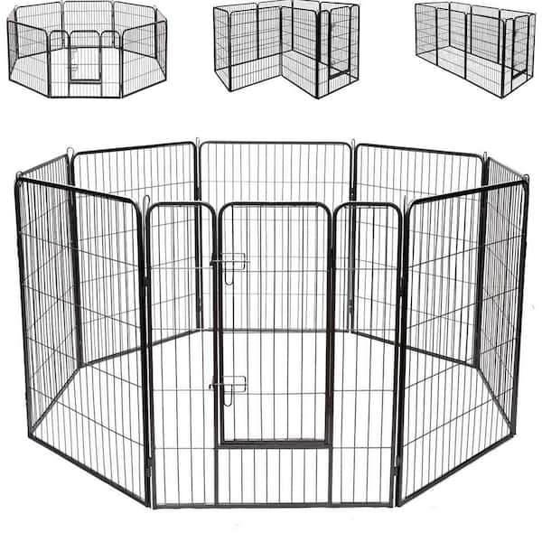 ATENGNES 40 in. 8 Metal Panel Heavy Duty Pet Playpen Dog Fence