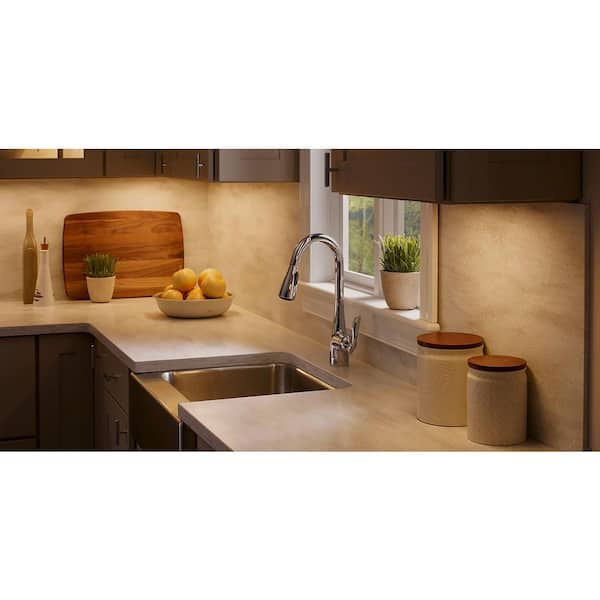 8 in. Battery Operated LED Motion Sensor White Rechargeable 3000K Bright White Under Cabinet Door Light (1-Pack)