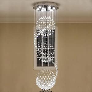 Dorth 9-Light 3-Ball Shape Chrome Chandelier with Clear K9 Crystals