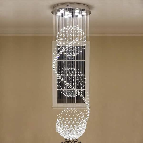 Dorth 9-Light 3-Ball Shape Chrome Chandelier with Clear K9 Crystals