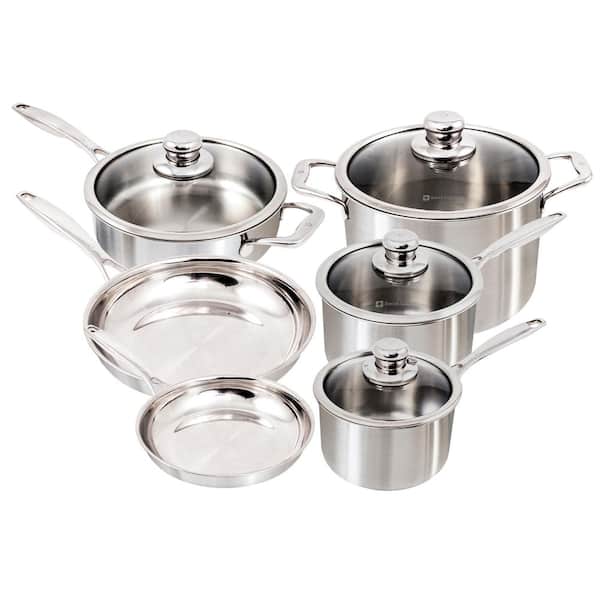 Premium Clad 10-Piece Stainless Steel Set